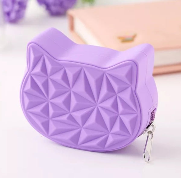 Squishy Silicone Coin Purse Kitty Brights Purple Bubble Belly