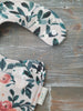 side snap drool bib, country rose print, cotton flannel bib