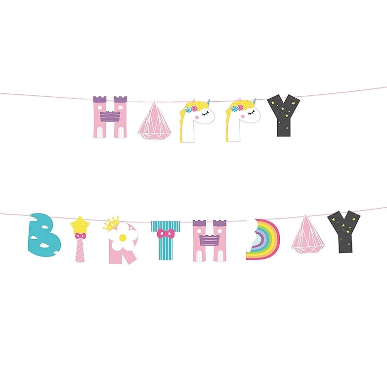 birthday decoration unicorn pennant banner