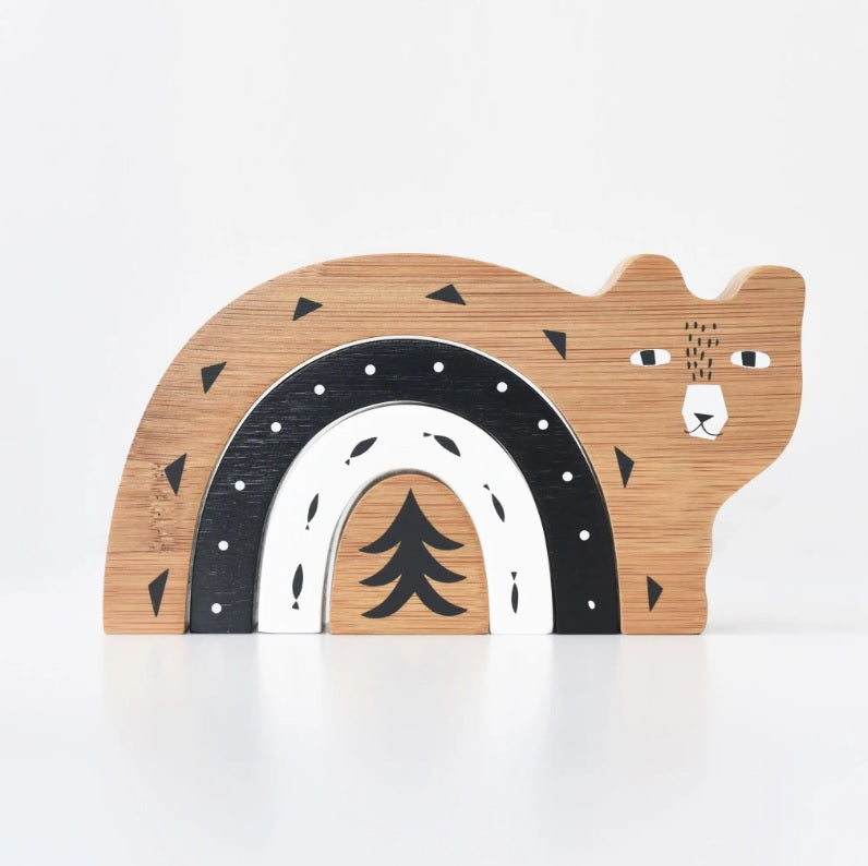 Eco-friendly Sustainable Bamboo Animal Nesting Toy - Bear