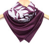 Ladies Hand-Printed Jersey Bandana, White Laurel Plum