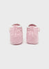  9641 Heirloom Knit Booties, Rosette Pink back