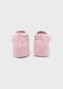 9641 Heirloom Knit Booties, Rosette Pink back