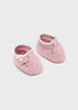  9641 Heirloom Knit Booties, Rosette Pink front