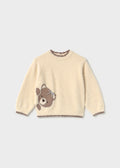 Mayoral 2383 toddler girl soy fuzzy teddy bear sweater - front