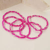 5PCS - Sparkling Faceted Beaded Stackable Stretch Multi Layered Bracelet: Light,Turquoise