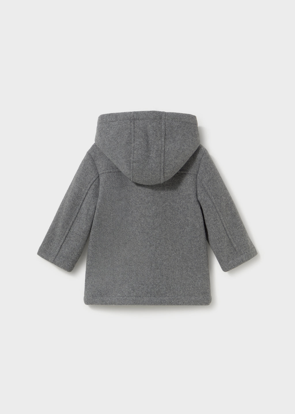Mayoral 2426 toddler boy charcoal hooded toggle duffle coat - back