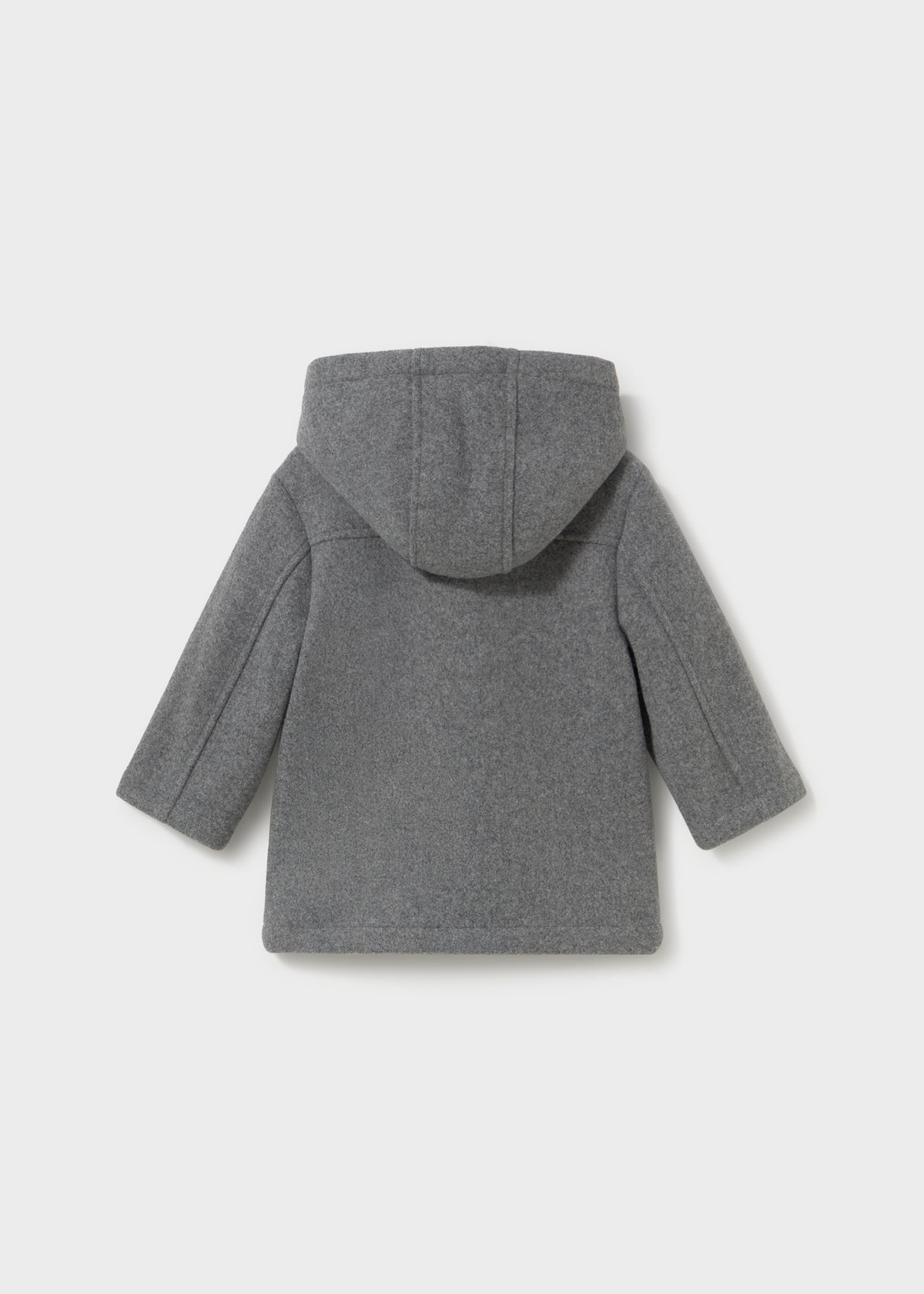Mayoral 2426 toddler boy charcoal hooded toggle duffle coat - back
