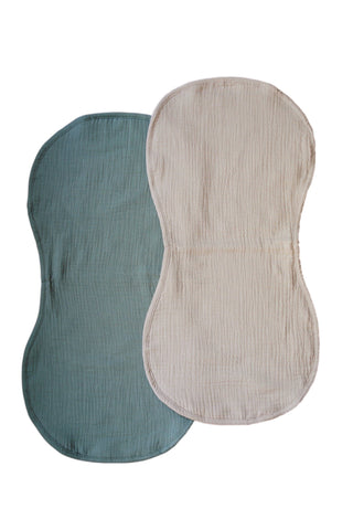 Organic Cotton Oversized Muslin Burp Cloth Set, Natural Sand/Sage