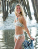 Tween/Teen Reversible Eco-friendly Sustainable Swim Bralette - Isla Corsica Natural Floral/Lt Lavender