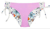 Tween/Teen Reversible Eco-friendly, Sustainable Swim Bottom, Side Ties - Malia Tropical Flowers/Orchid Solid