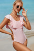 Ruffled Scoop Neck One-Piece Swimwear