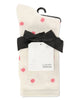 Women's Cashmere Blend Crew Socks - Ivory Pretty in Polka Dots