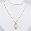 Genuine Pressed Flowers Geometric Stainless Steel Necklace, Daffodil, Fern, and Queen Anne's Lace