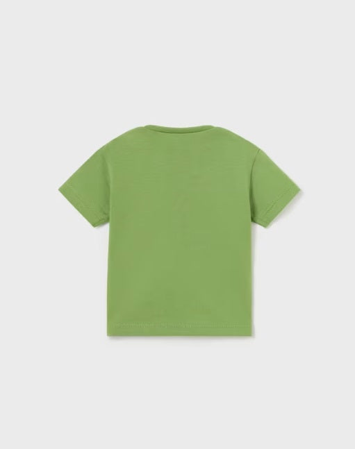 Mayoral baby boy sustainable cotton t-shirt, kale lion, back view