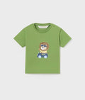 Mayoral baby boy sustainable cotton t-shirt, kale lion, front view