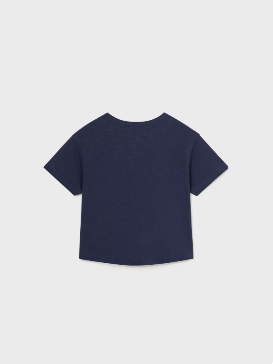 1016 Toddler Boys Henley Cotton Linen Shirt, Ink Navy