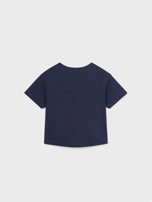 1016 Toddler Boys Henley Cotton Linen Shirt, Ink Navy