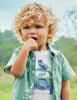 1021 Toddler Boys Sustainable Cotton Flip Flap Interactive Tshirt - Safari Jeep