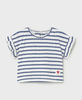 1082 Toddler Girls Eco-Cotton Ruffled S/S Print Shirt - Porcelain Blue