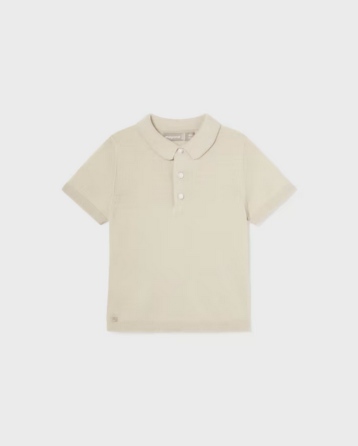1105 Toddler Boys Sustainable Cotton Knit Polo - Raffia Tan