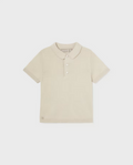 1105 Toddler Boys Sustainable Cotton Knit Polo - Raffia Tan