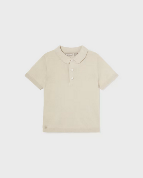 1105 Toddler Boys Sustainable Cotton Knit Polo - Raffia Tan