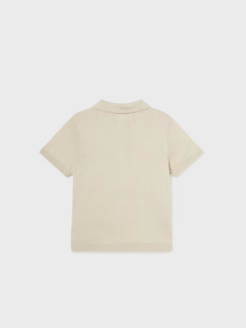 1105 Toddler Boys Sustainable Cotton Knit Polo - Raffia Tan