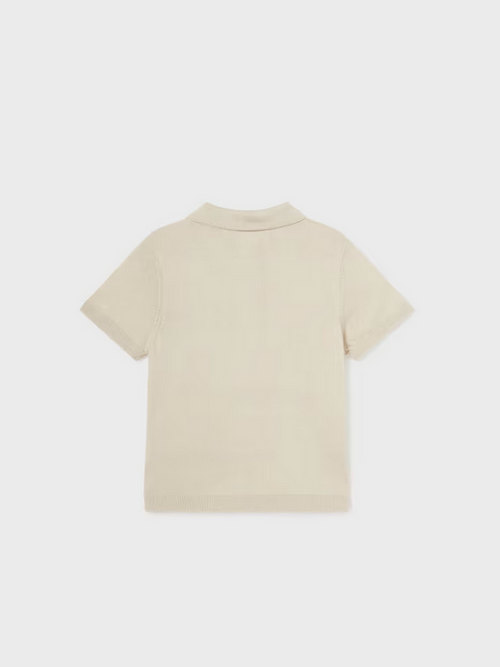 1105 Toddler Boys Sustainable Cotton Knit Polo - Raffia Tan