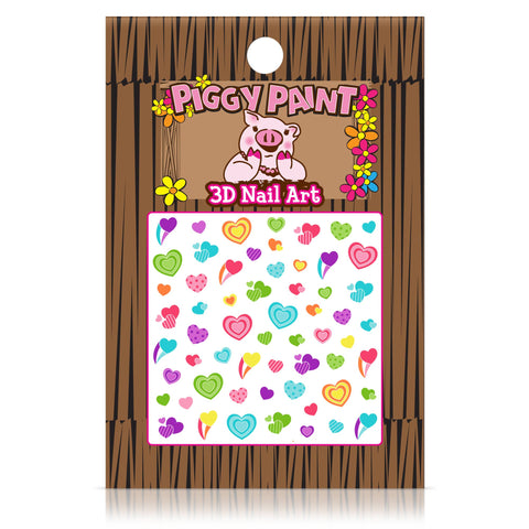 Piggy Paint Non-Toxic Nail Art Kids Nail Stickers - Hearts