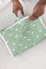Organic Cotton Travel Changing Mat, Diaper Bag Changing Pad, Sage Green