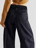 Raw Hem Wide Leg Barrel Jeans with Pockets