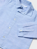117 Toddler Boys Long Sleeve Button Up Cotton Linen Dress Shirt, Sky Blue