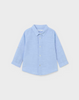 117 Toddler Boys Long Sleeve Button Up Cotton Linen Dress Shirt, Sky Blue