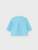 1195 Baby Boys Sustainable Cotton Linen Mao Collar Button Up Shirt - Resort Capri Blue