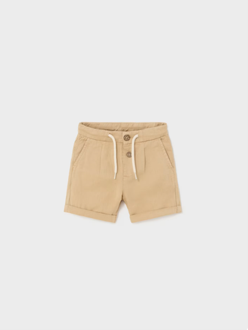 1227 Toddler Boys Linen Shorts, Tan Biscuit