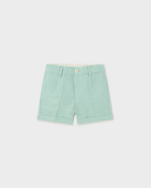 1237 Toddler Boys Dressy Cotton Linen Shorts - Eucalyptus