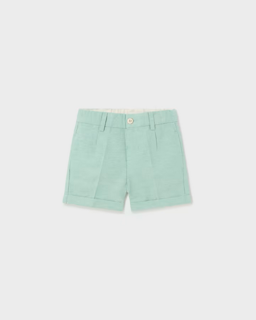 1237 Toddler Boys Dressy Cotton Linen Shorts - Eucalyptus