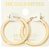 14K Gold Dipped Hypoallergenic Flat Pin Catch 1.25" DIA Hoop Earrings: Gold