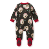 Organic Cotton UNISEX Infant Boys & Girls Zippered Footie, Candy Cane Bears