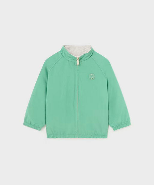 Mayoral toddler boy zippered reversible windbreaker jacket, eucalyptus coconut stripe, view 2