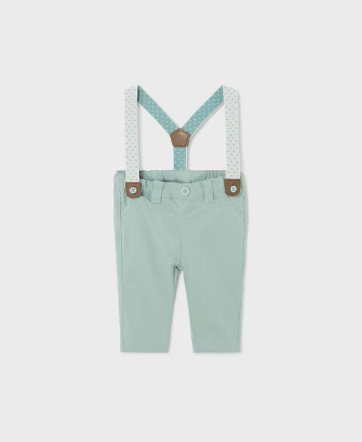1536 Infant Boys Classic Dress Chino & Suspender Set - Lagoon Mint
