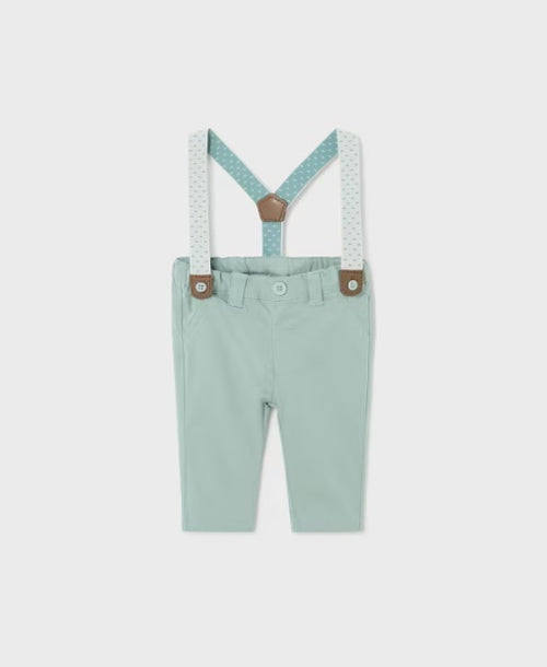 1536 Infant Boys Classic Dress Chino & Suspender Set - Lagoon Mint