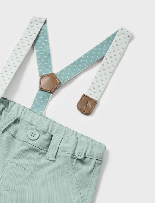 1536 Infant Boys Classic Dress Chino & Suspender Set - Lagoon Mint
