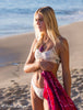 Tween/Teen Reversible Eco-friendly Sustainable Swim Bralette - Isla Corsica Natural Floral/Lt Lavender