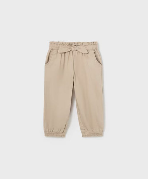 1545 Toddler Girls Sustainable Cotton Soft Denim Jogger Pants - Natural Clay
