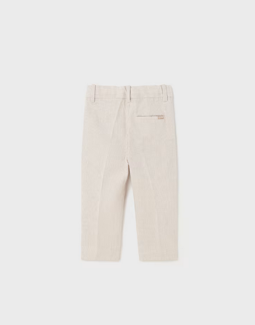 1547 Toddler Boys Dressy Cotton Linen Pants - Coconut Stripes