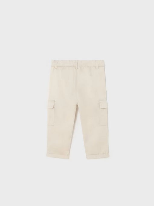 1551 Toddler Boys Tencel Soft Jogger Cargo Pants - Oat