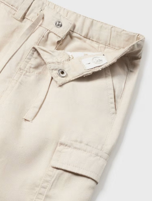 1551 Toddler Boys Tencel Soft Jogger Cargo Pants - Oat