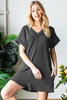 Heimish Full Size Short Sleeve Ribbed Romper with Pockets